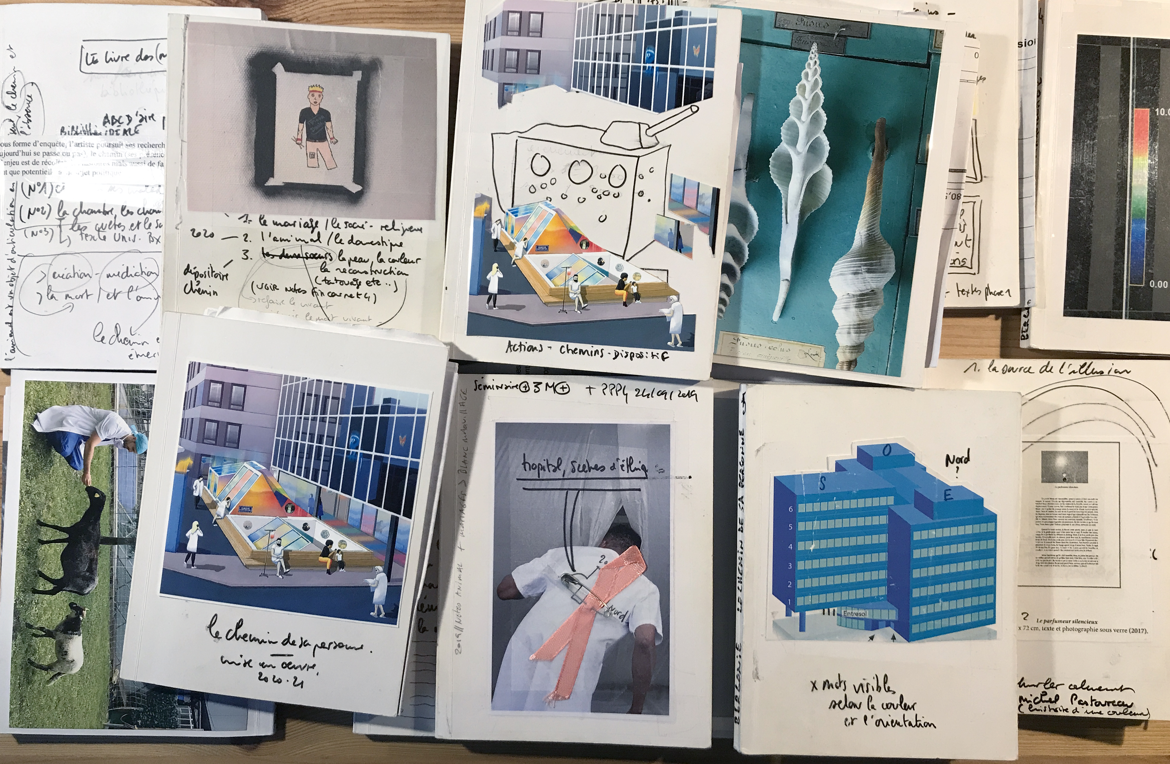 Arnaud Théval Blanc maquillage, carnets de recherches (2017-2021) Institut de lutte contre le cancer Bergonié, Bordeaux