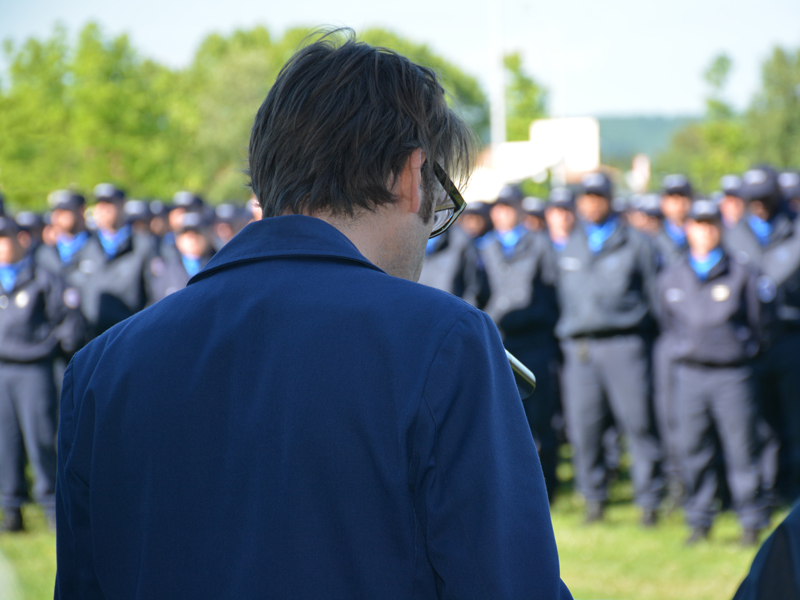 Le discours, un bleu parmi les bleus le 27 mai 2015. Énap, Agen.