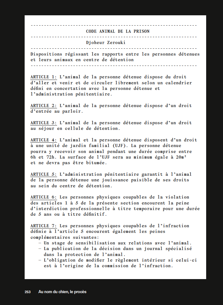 Arnaud Théval "histoire animale de la prison"(2025) Courtesy Dilecta.