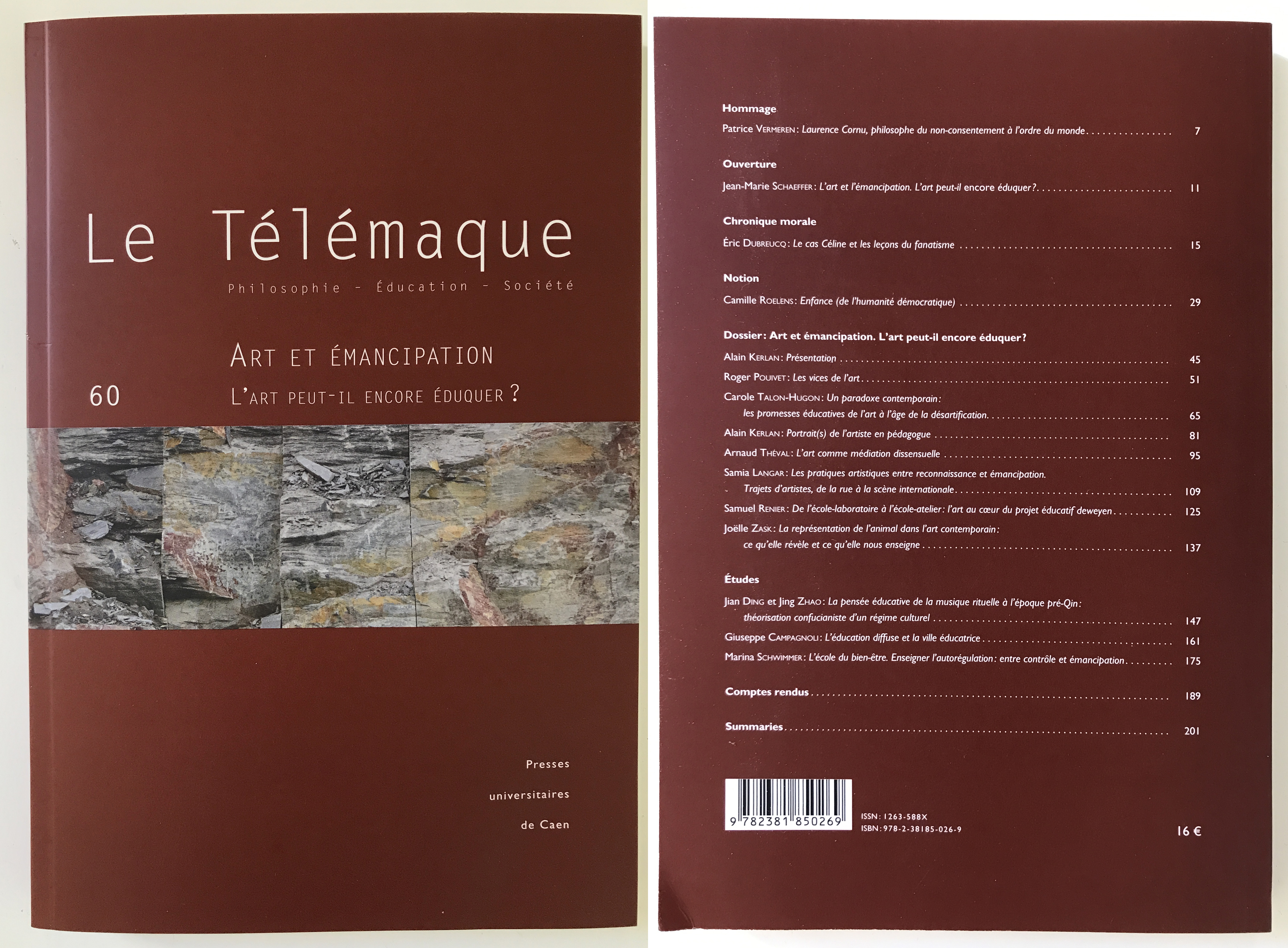 Arnaud Théval &quot;L'art comme médiation dissensuelle&quot; (2022) revue Le Télémaque, Caen.