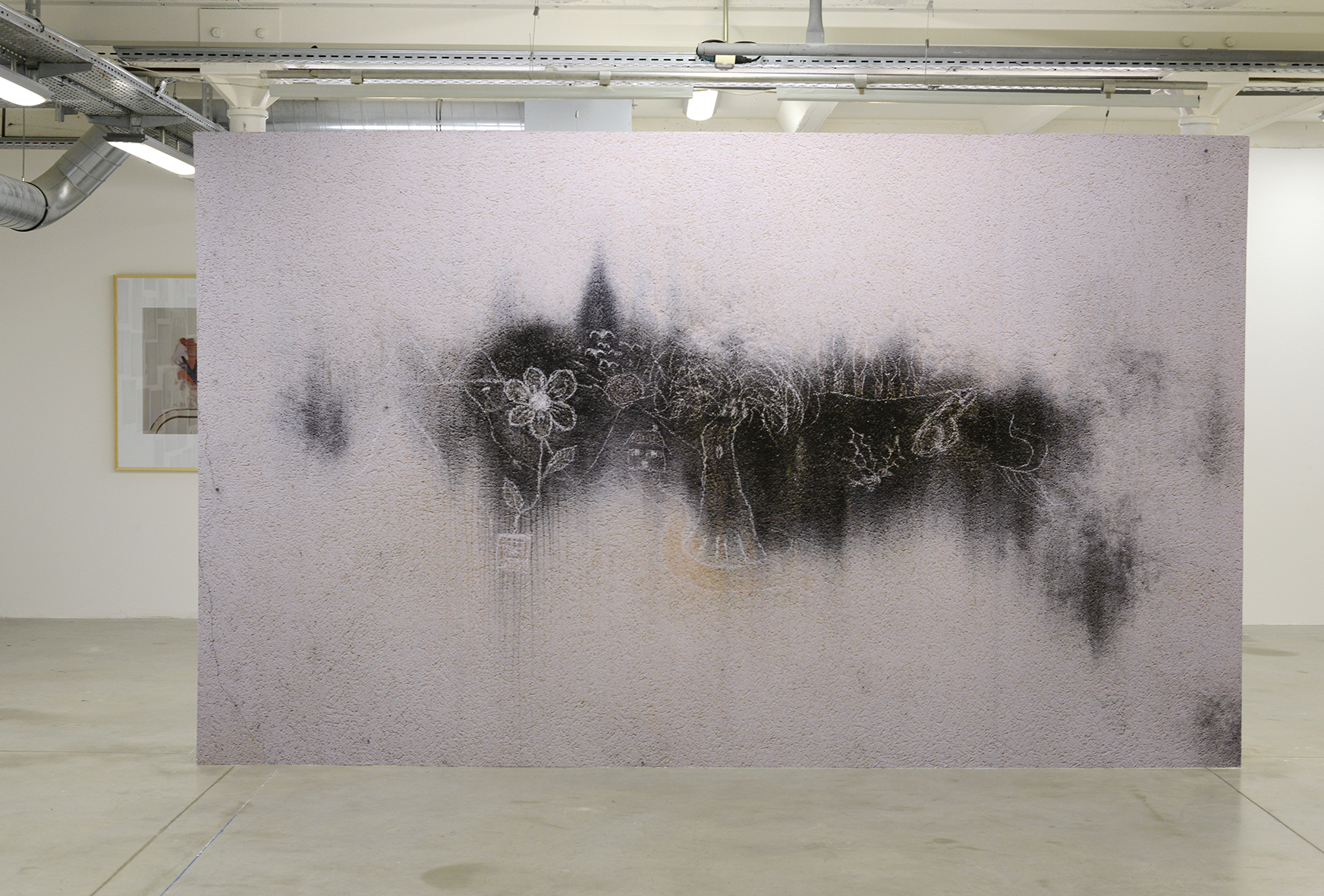 Arnaud Théval Un jardin, cour de promenade pour femmes (2019) 260 x 433 cm, tirage affiche.