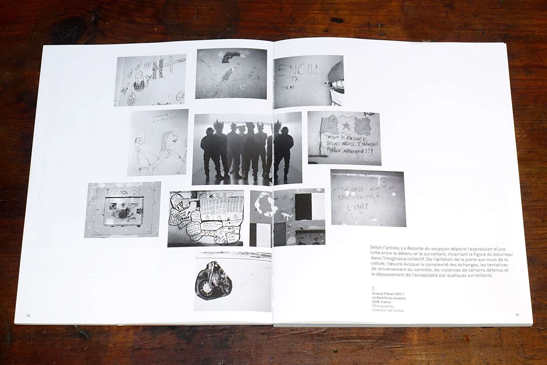 Arnaud Théval La bataille du soupçon - version 2 - (2018) catalogue de l'exposition au Musée des Confluences, Lyon.