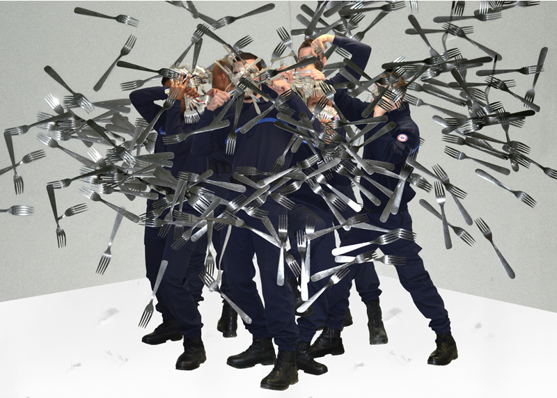 Scène à la fourchette (2015) affiche 250 x 350 cm.